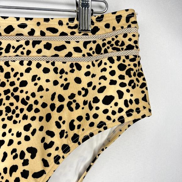 Victoria's Secret Leopard Print Mesh Inset High Waist Bikini Bottom Size Large - Picture 5 of 11